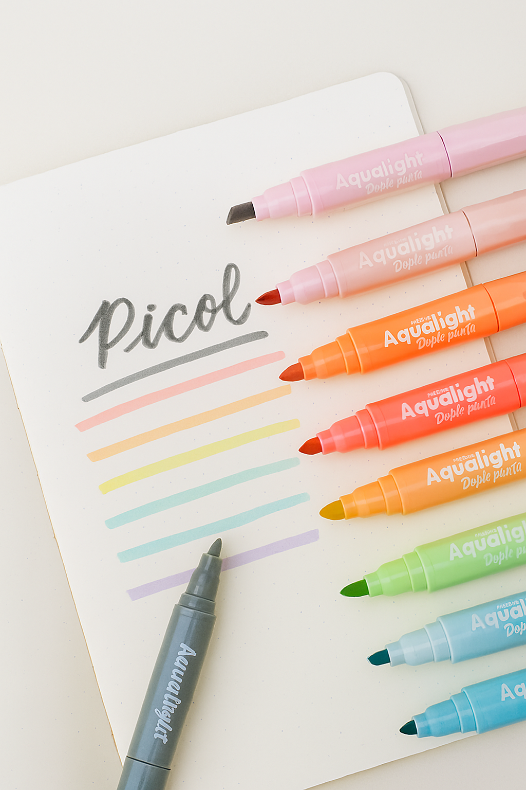 Set de 12 Marcadores Doble Punta Indra Tonos Pastel