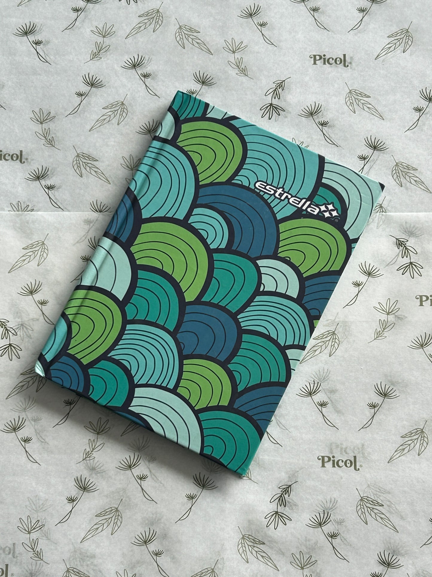 Libreta mini pasta dura hojas de raya estrella azul