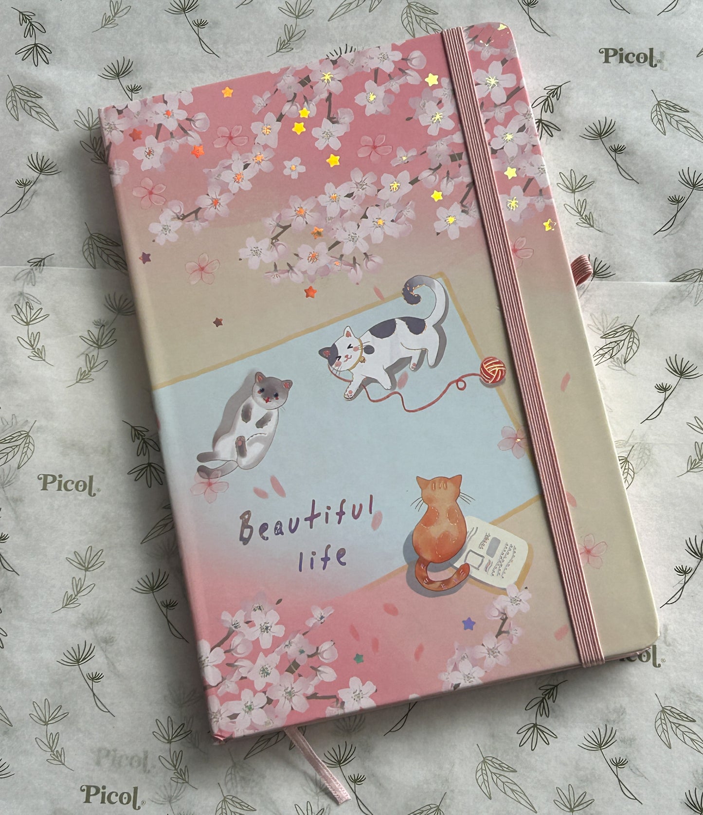 Libreta raya gatos estambre 14x21.5 pasta dura