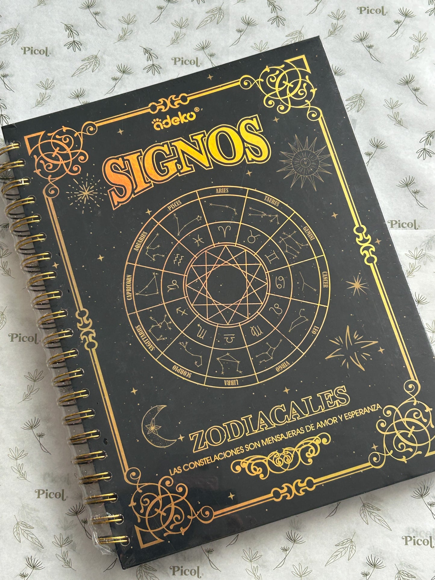 Libreta signos zodiacales negra Profesional