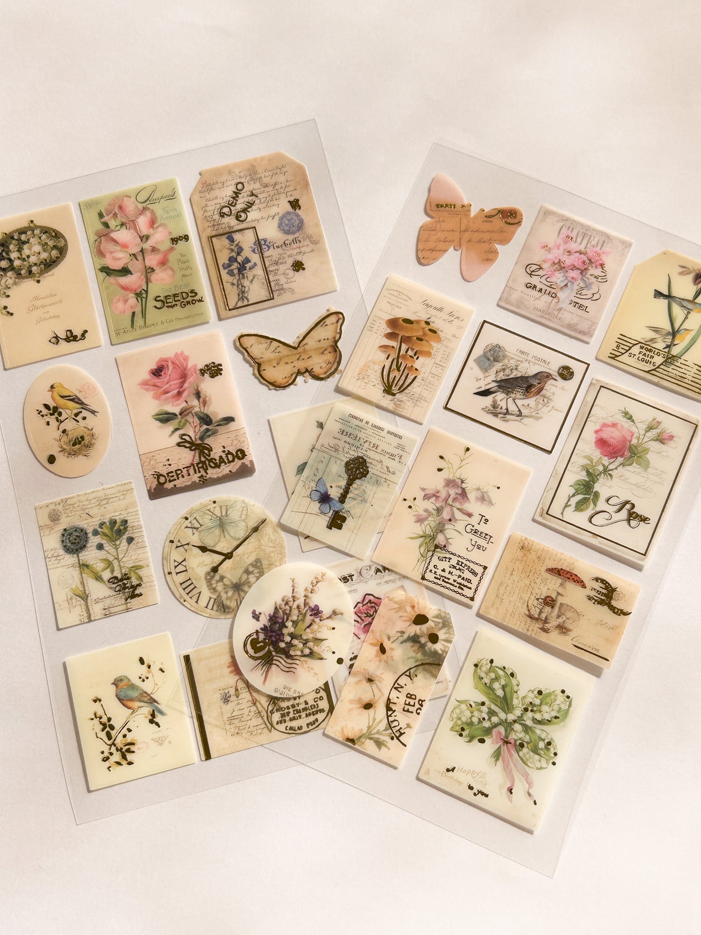 Sticker timbres beige 2 plantillas