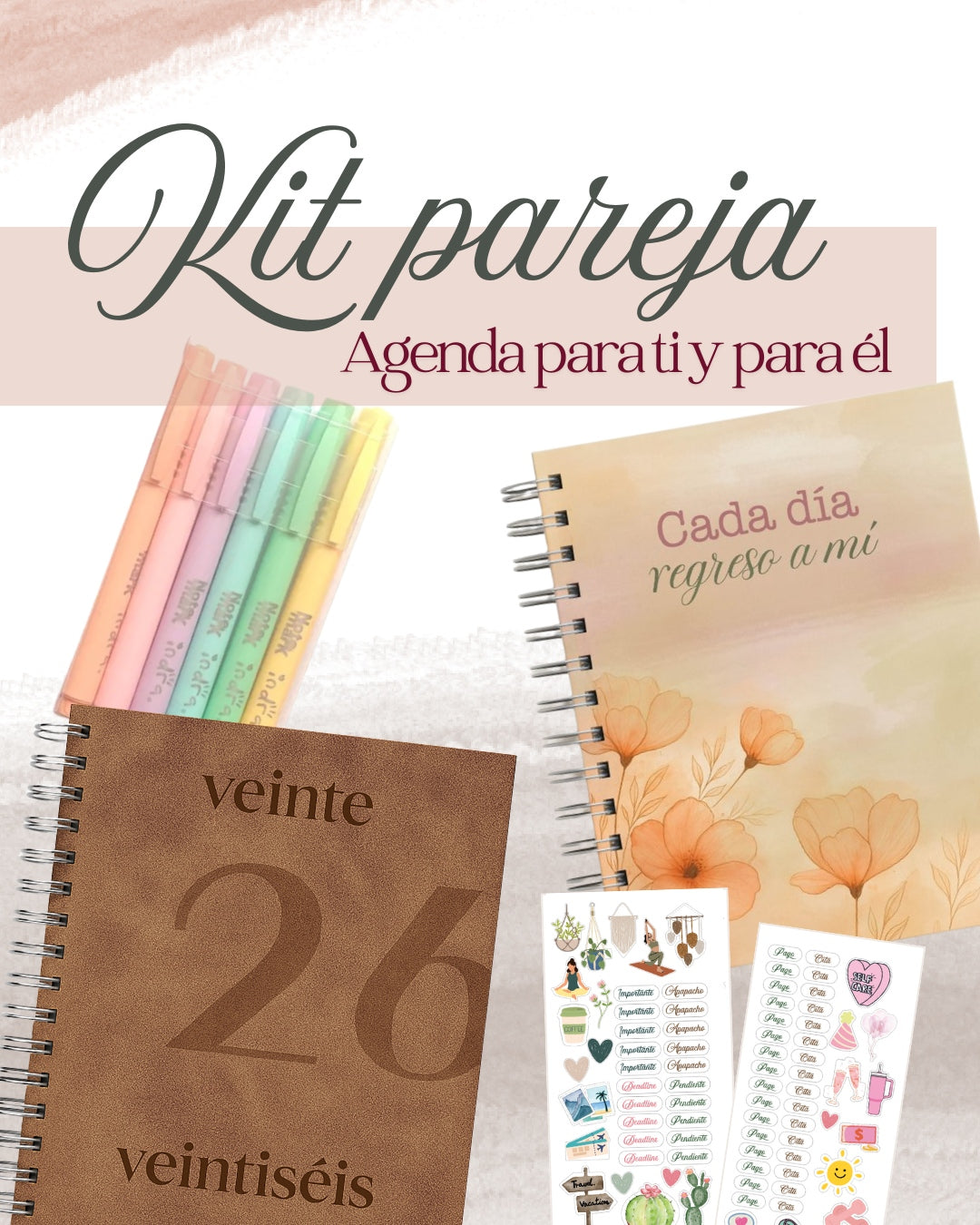 KIT PAREJA Agenda Raíces + Agenda Minimalista