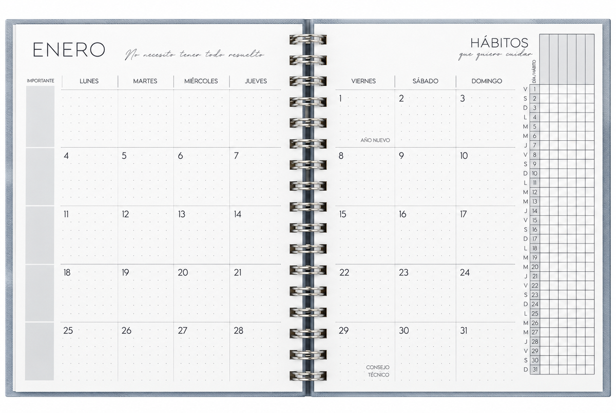 Agenda minimalista 2027 - Unisex