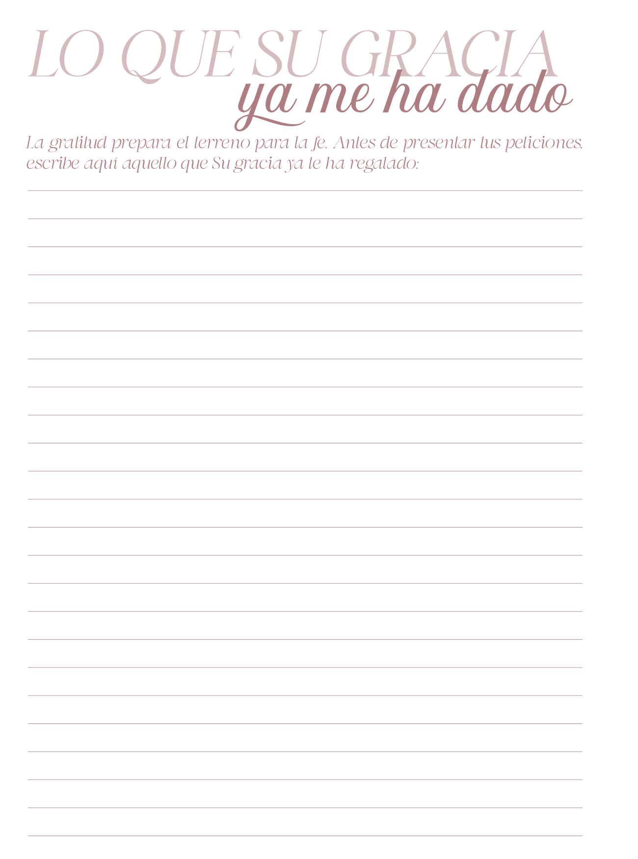 Prayer journal - Diario de Oración