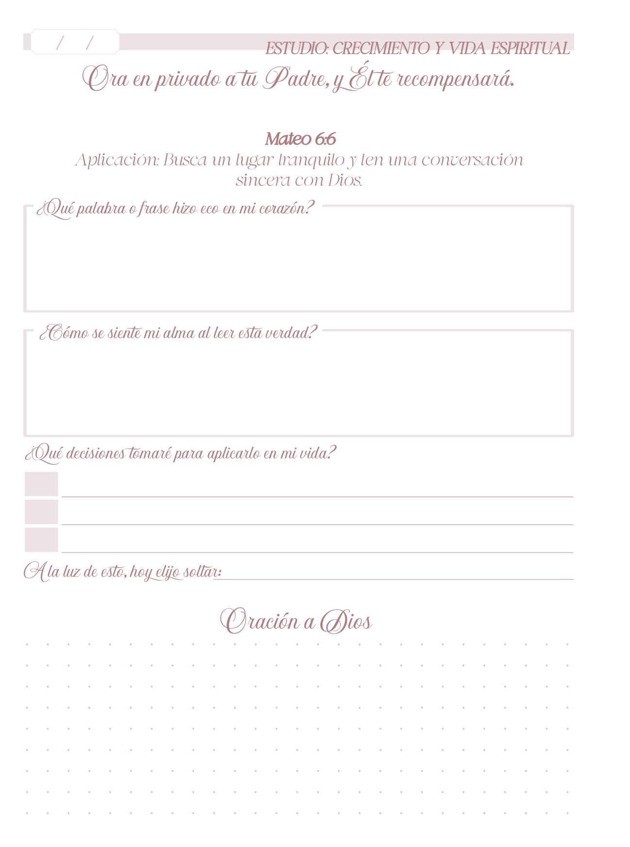 Prayer journal - Diario de Oración