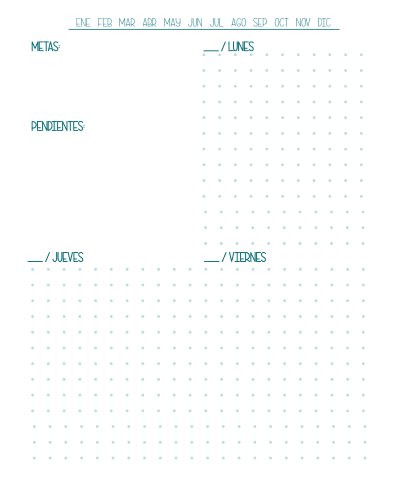 Planner semanal sin fechas green
