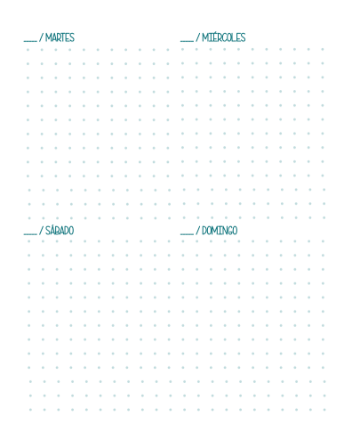 Planner semanal sin fechas green