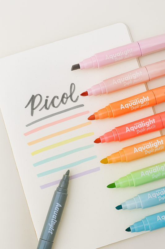 Set de 12 Marcadores Doble Punta Indra Tonos Pastel