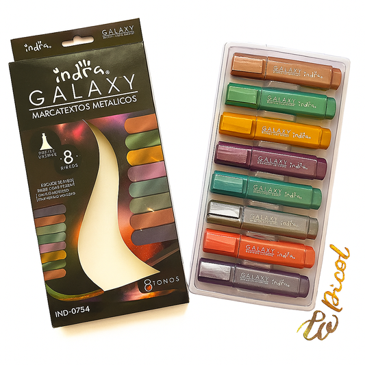 Set de 8 Marcatextos Metálicos Indra Galaxy