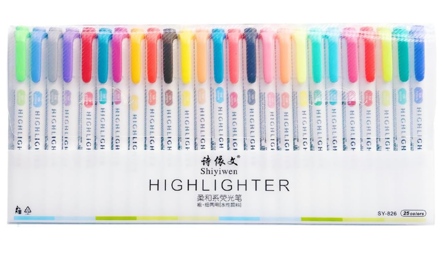 Set de 25 Resaltadores Mildliner doble punta