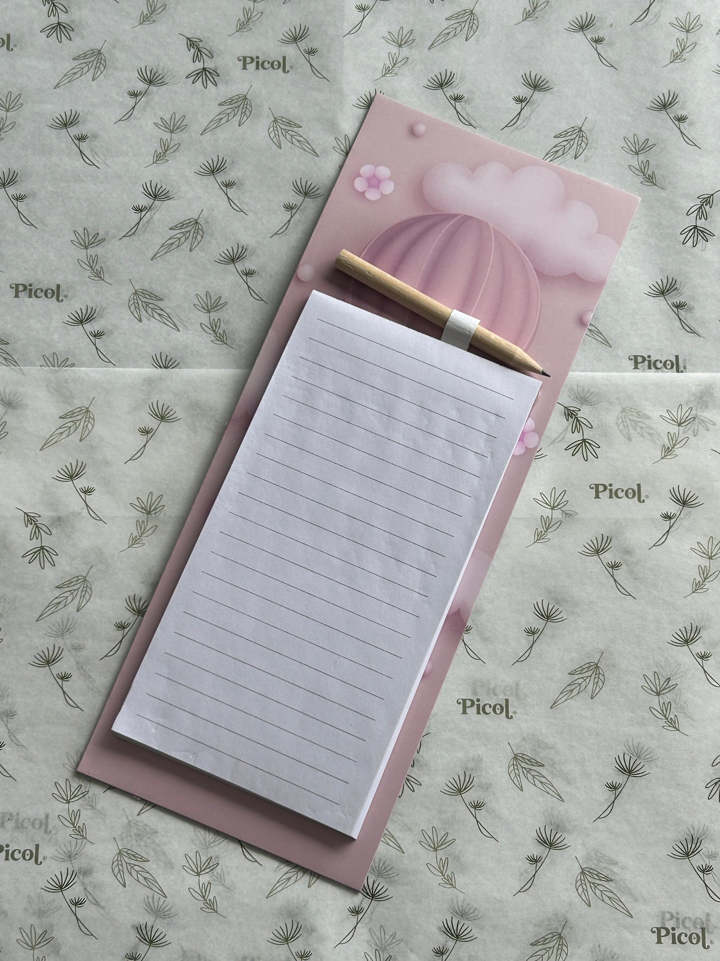 Block de notas para refrigerador con iman flores