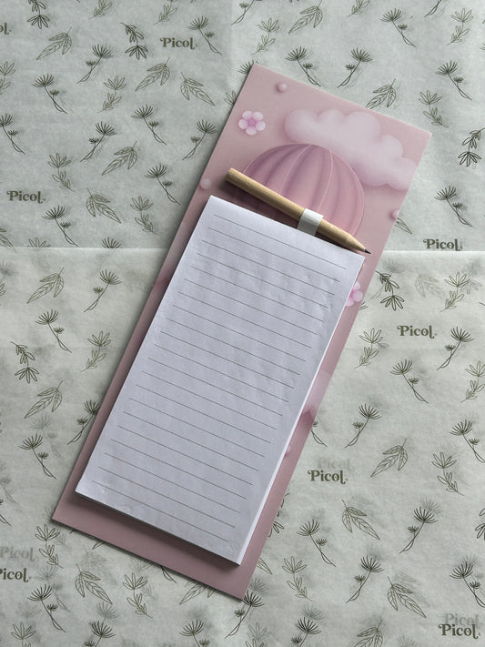 Block de notas para refrigerador con iman flores