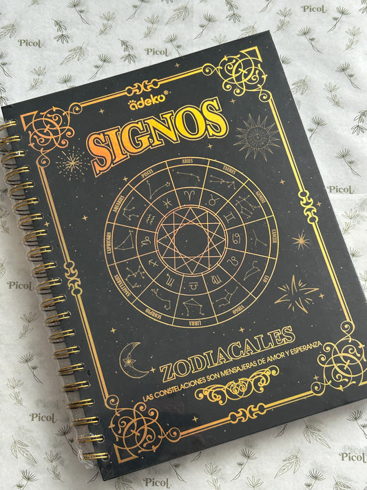 Libreta signos zodiacales negra Profesional