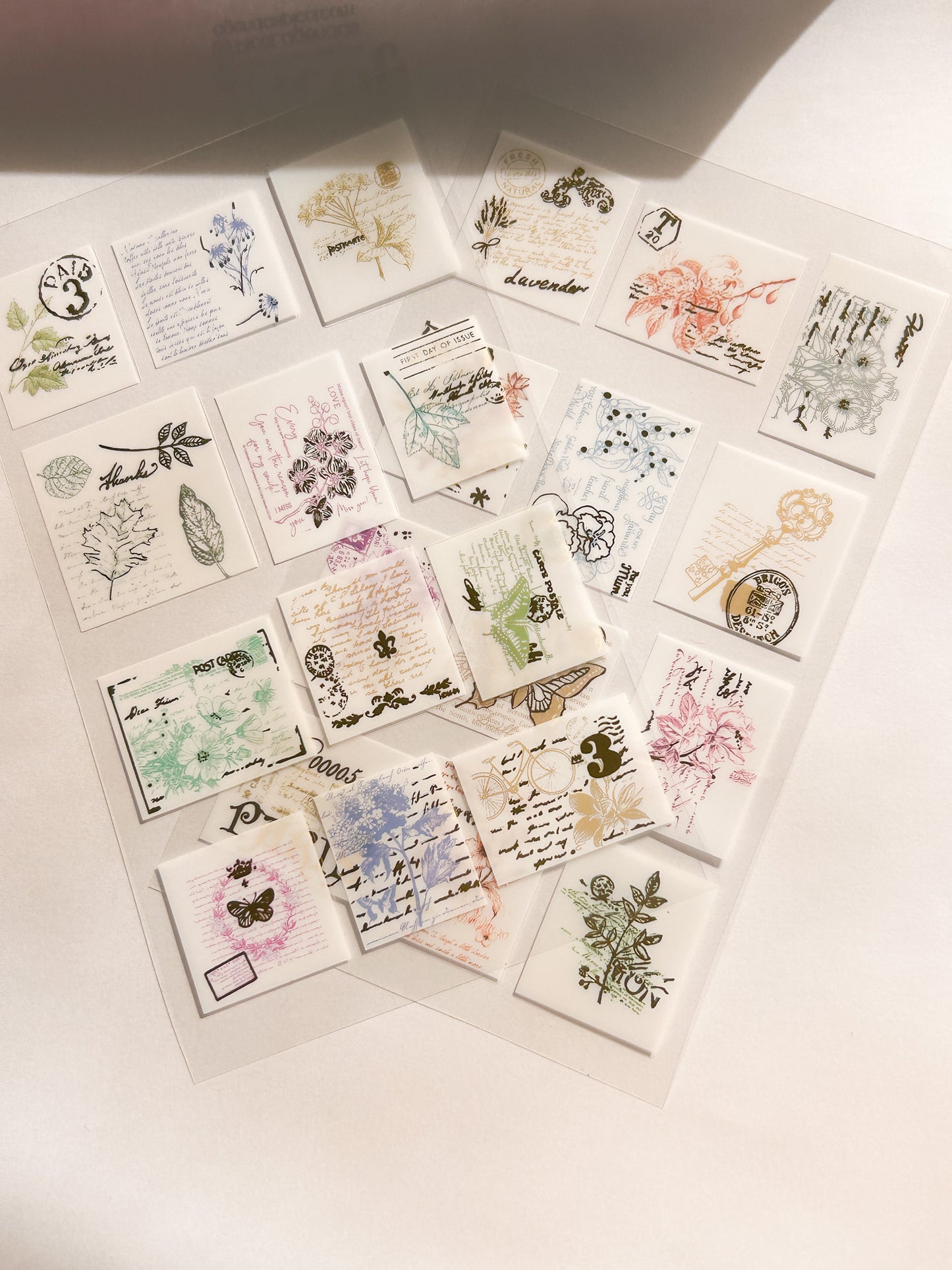 Sticker timbres blancos 2 plantillas