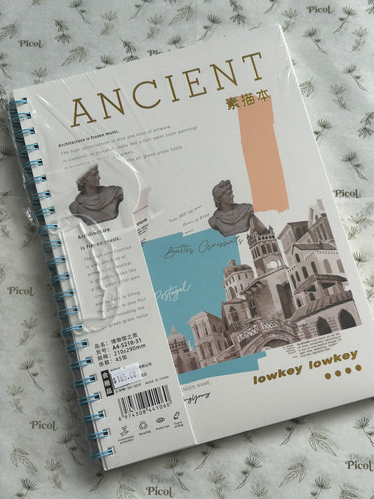 Sketch book profesional ancient horizontal  hojas color hueso