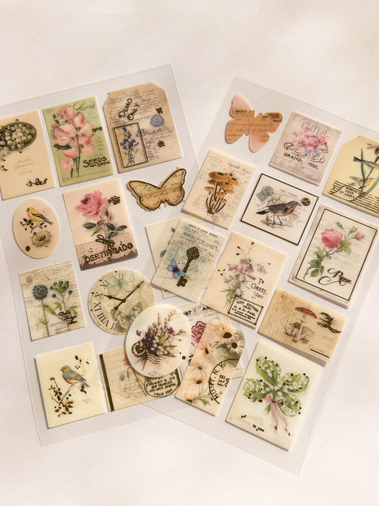 Sticker timbres beige  2 plantillas